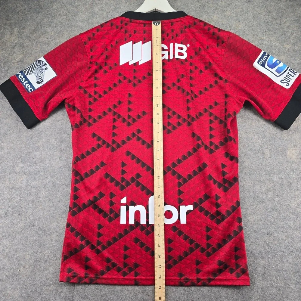 Adidas Crusaders Rugby Jersey Mens L Red Polyester Geometric Super Rugby ED7949